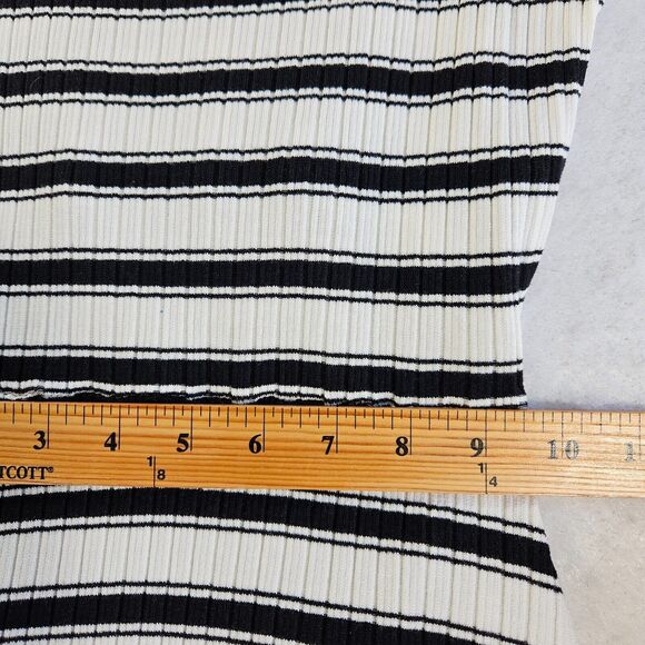 Volcom Mini Dress Womens M Black White Stone Stripe Open Back Stretch Summer - Picture 9 of 16